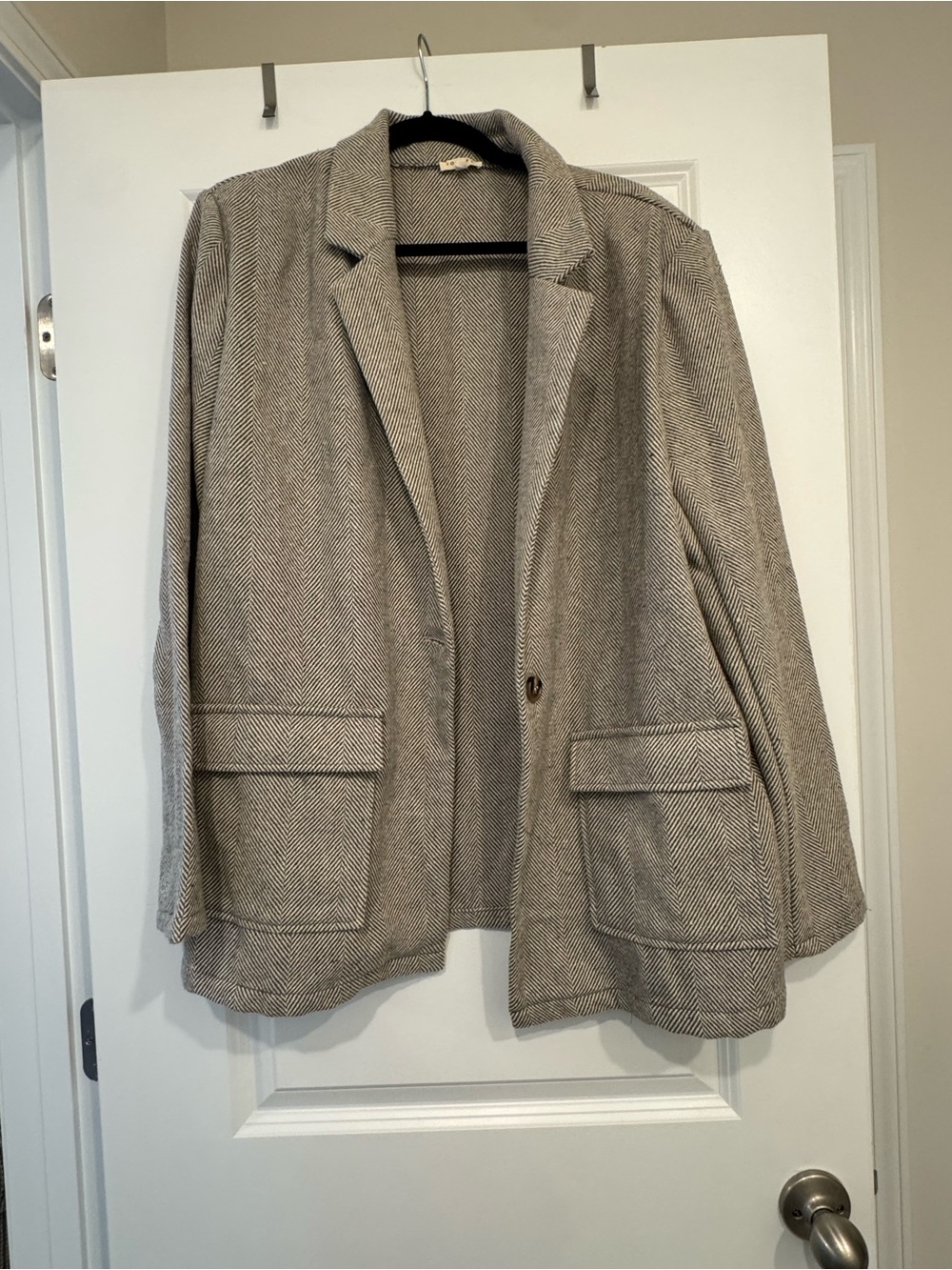 JODIFL Herringbone Blazer in Taupe Beige